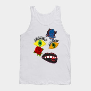 Creepy Girlish Pattern Tank Top